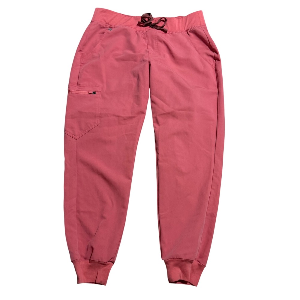 Figs "Quartz" Coral Zamora Jogger Scrub Pants Medium Petite Nurse feminine